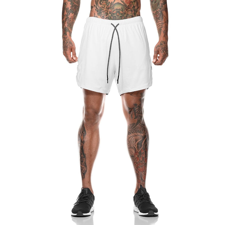 Men 2 in 1 Running Shorts