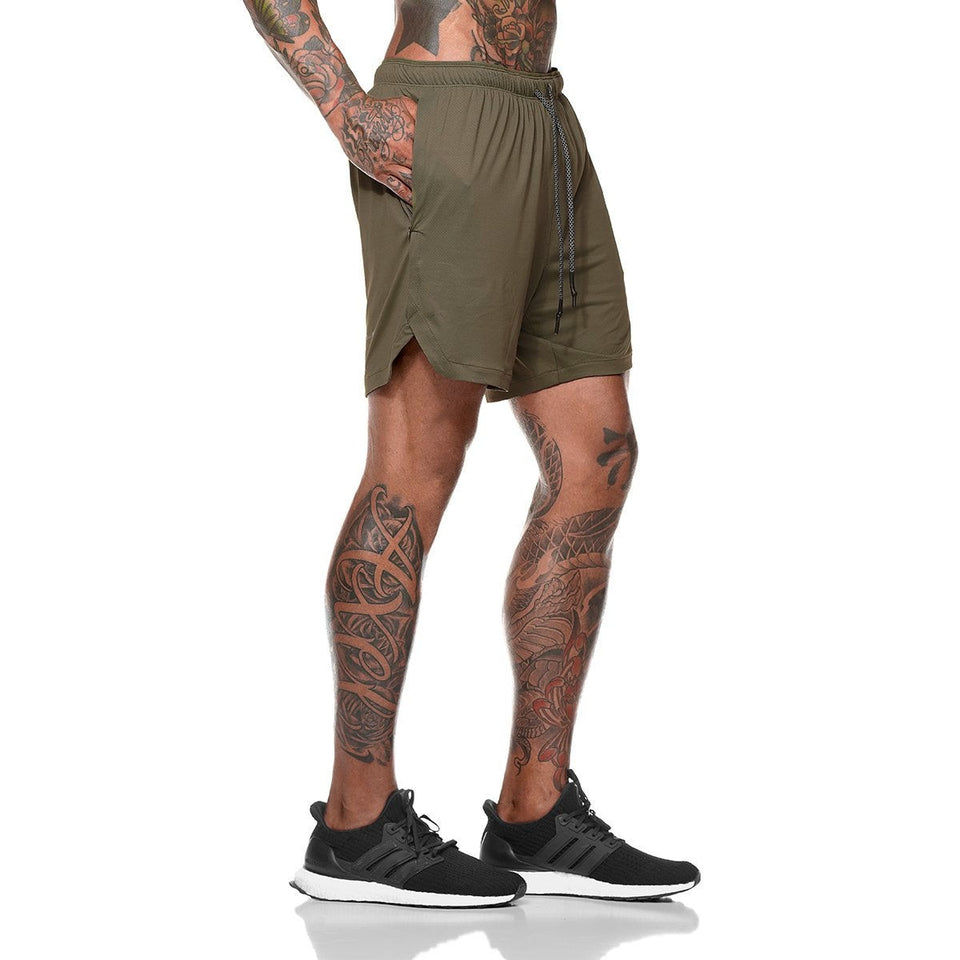 Men 2 in 1 Running Shorts